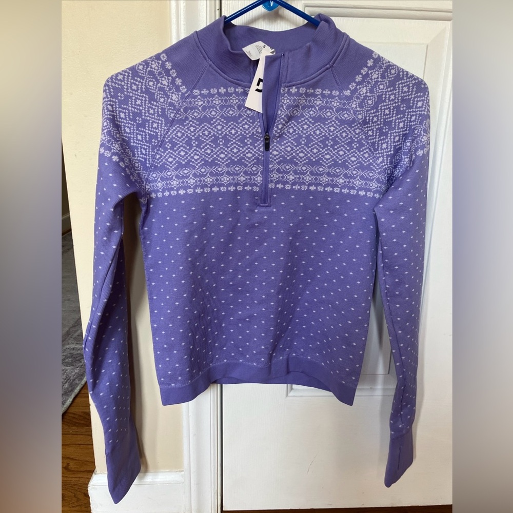 DSG Momentum Seamless 1/4 Zip Purple  Pullover Women's Size Small Thumb Holes